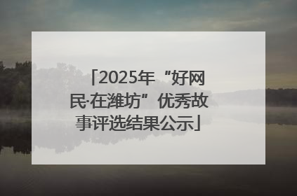 2025年“好网民·在潍坊”优秀故事评选结果公示