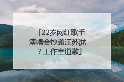 22岁网红歌手演唱会抄袭汪苏泷？工作室道歉