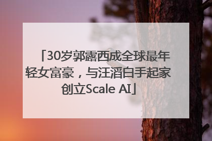 30岁郭露西成全球最年轻女富豪，与汪滔白手起家创立Scale AI