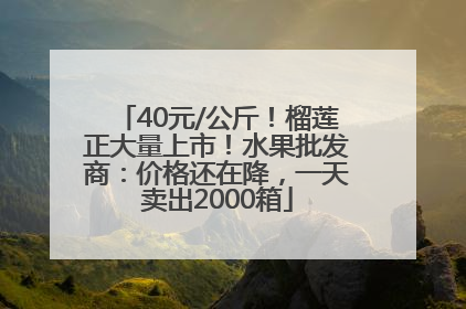 40元/公斤！榴莲正大量上市！水果批发商：价格还在降，一天卖出2000箱