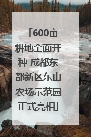 600亩耕地全面开种 成都东部新区东山农场示范园正式亮相
