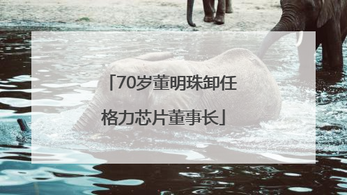 70岁董明珠卸任格力芯片董事长