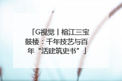 G视觉丨榕江三宝鼓楼：千年技艺与百年“活建筑史书”
